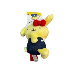 Sanrio Pompompurin Plush Toy Small Yellow Denim Outfit NWT